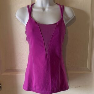 lululemon athletica Fuchsia Double-Strap Tank with V-Mesh Inset